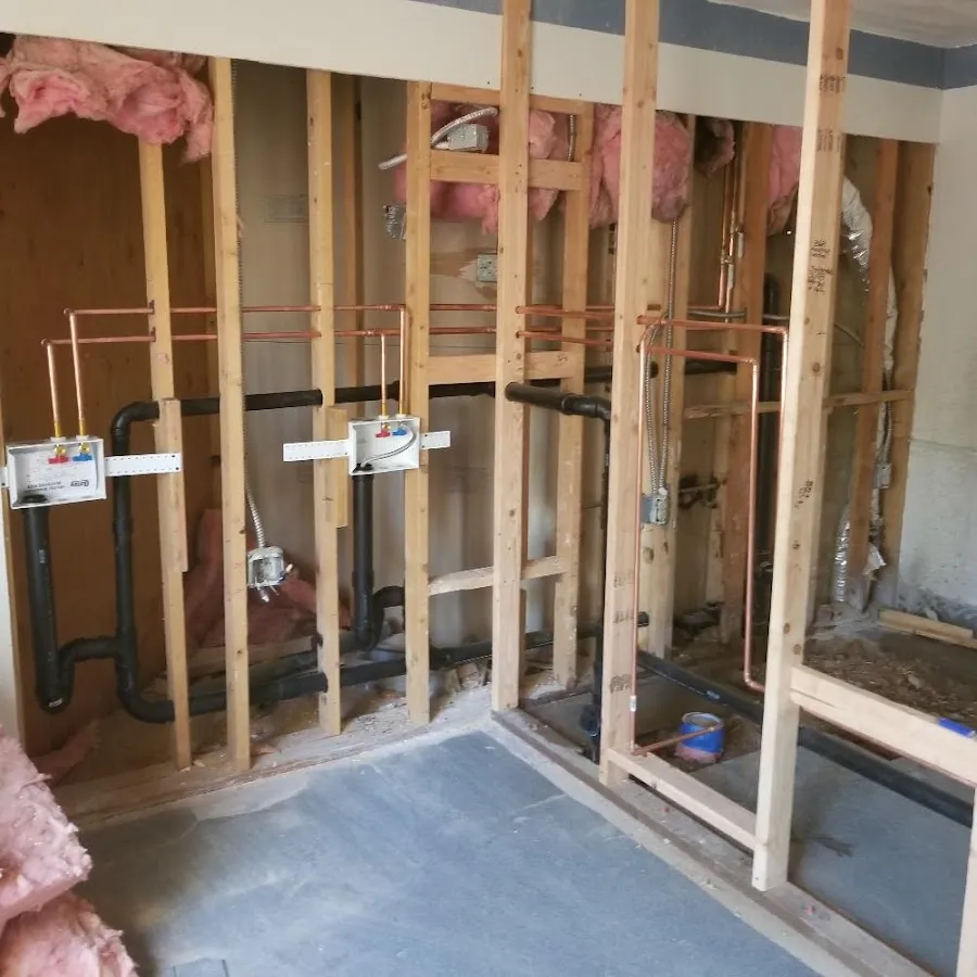Copper pipe rough-in and plumbing installation in Franklin Town